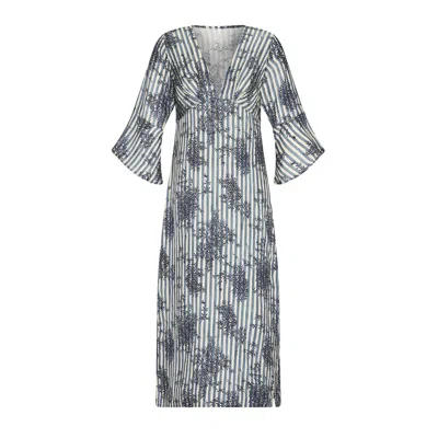 Aguaclara Women's Blue Mandarin Maxi Tunic