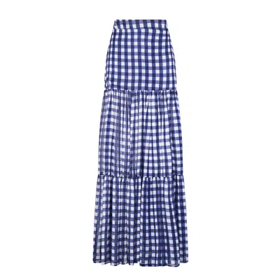 Aguaclara Women's Blue Vichy Blu Maxi Skirt