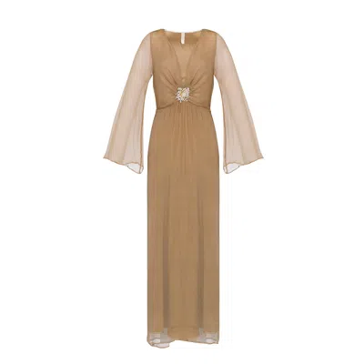 Aguaclara Women's Brown Dune Long Dress