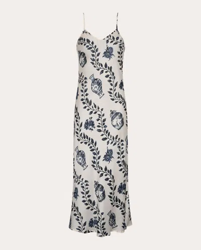 Aguaclara Women's Dynastie Royale Cotton Silk Midi Slip Dress In White