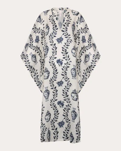 Aguaclara Women's Dynastie Royale Linen Maxi Kaftan In White