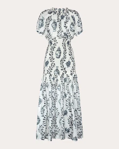Aguaclara Women's Dynastie Royale Smocked Maxi Dress In White
