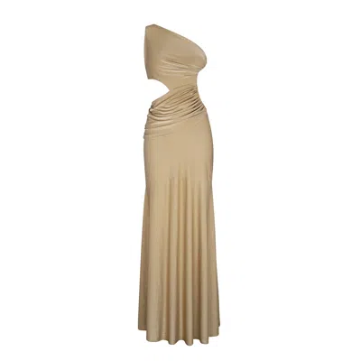 Aguaclara Women's Gold Doree Asymetric Maxi Dress