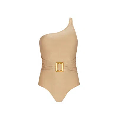 Aguaclara Women's Gold Doree One Piece -  One Shoulder In Neutral