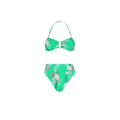 Aguaclara Women's Green Jade Bandeau Top - High Rise Bottom