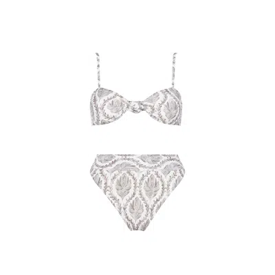 Aguaclara Women's Neutrals Sultana Bandeau Top - High Rise Bottom In Gray