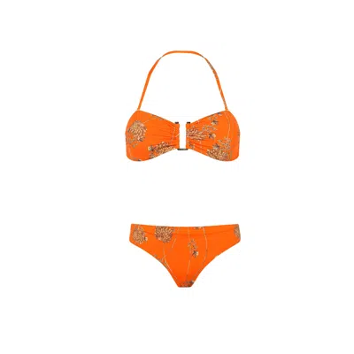 Aguaclara Women's Orange Riad Bandeau Top - Classic Bottom