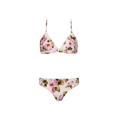 Aguaclara Women's Pink Fixed Triangule Top & Classic Bottom La Rose