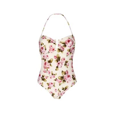 Aguaclara Women's Pink Rose Strapples One Piece