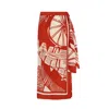 Aguaclara Women's Red Lemon Wrap Skirt In Red