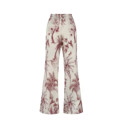 Aguaclara Women's Red / White Provence Silk Pants In Red/white