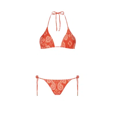 Aguaclara Women's Triangule Top & Side Tie Bottom Orangers
