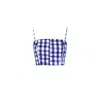 Aguaclara Women's Vichy Blue Bustier Top
