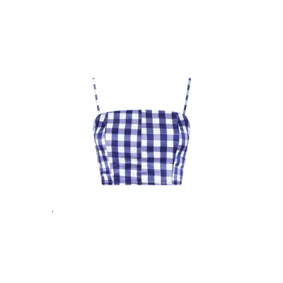 Aguaclara Women's Vichy Blue Bustier Top