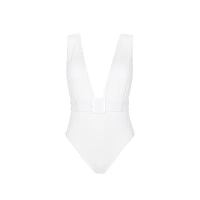Aguaclara Women's White Blanc One Piece V