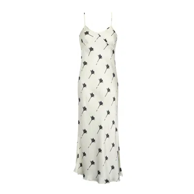 Aguaclara Women's White Palms Midi Slip Dress
