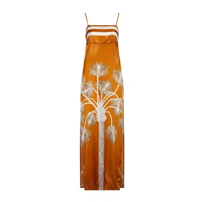 Aguaclara Women's Yellow / Orange Orange Slip Dress In Yellow/orange