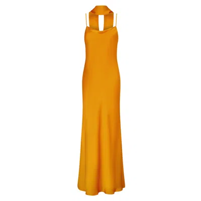 Aguaclara Women's Yellow / Orange Papaya Slip Maxi Dress In Yellow/orange