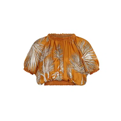 Aguaclara Women's Yellow / Orange Villa Orange Crop Top In Yellow/orange