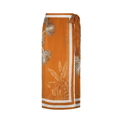 Aguaclara Women's Yellow / Orange Villa Orange Wrap Skirt In Yellow/orange