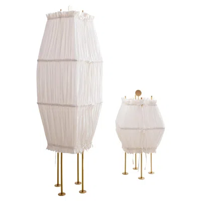 Pre-owned Agustina Bottoni Set Of 2 Presenza Floor Lamps By  In Sand