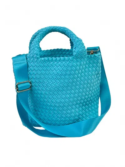 Ahdorned Lucy Woven Neoprene Tote Bag In Light Blue