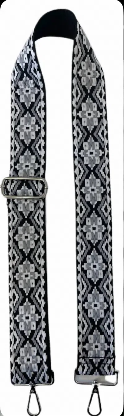 Ahdorned Medallion Embroidered Adjustable Strap In Black/grey In Multi