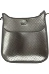 Ahdorned Mini Perforated Neoprene Messenger Bag In Silver In Silver
