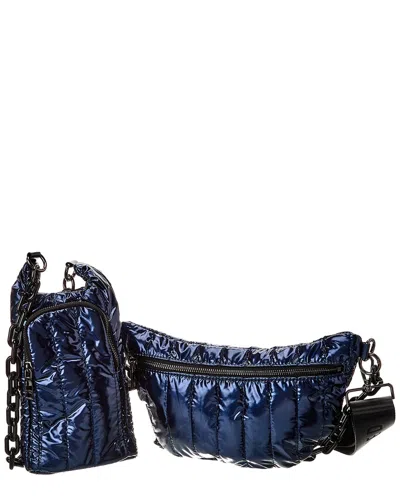 Ahdorned Roxy Water Bottle & Reese Sling Bag In Blue