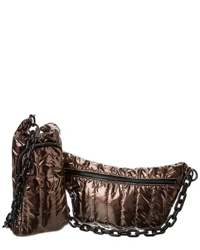 Ahdorned Roxy Water Bottle & Reese Sling Bag In Gold