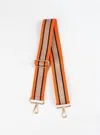 Ahdorned Stripe Guitar Strap In Orange/black/khaki In Orange