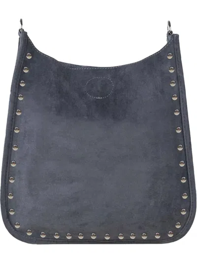 Ahdorned Women's Classic Studded Messenger Bag In Grey