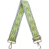 Ahdorned Women's Embroidered Aztec Straps In Yellow/sage With Gold Hardware In Multi