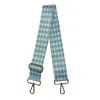 Ahdorned Women's Embroidered Houndstooth Bag Strap In Blue & White In Multi