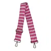 Ahdorned Women's Embroidered Houndstooth Bag Strap In Pink & White In Multi