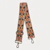 Ahdorned Women's Floral Embroidered Strap In Orange/camel In Multi