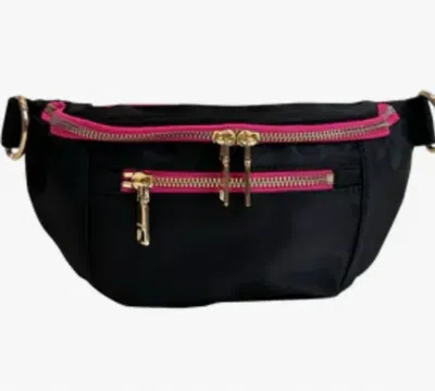 Ahdorned Women Nylon Crossbody Handbag In Black