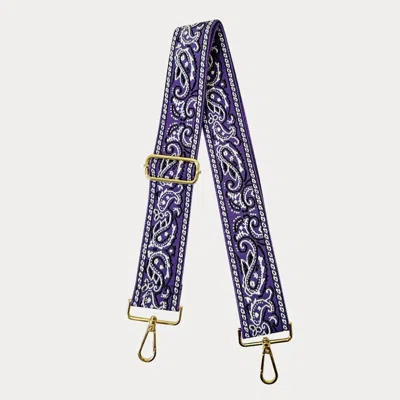 Ahdorned Women's Paisley Messenger Straps In Purple/white In Multi