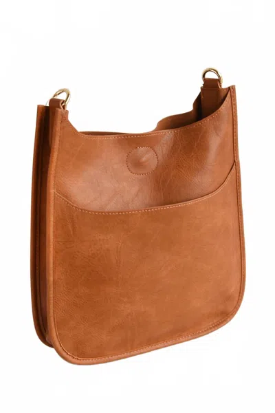 Ahdorned Women's Soft Faux Leather Classic Messenger Bag In Camel In Brown