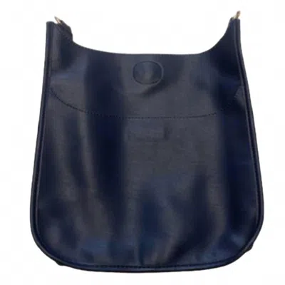 Ahdorned Women's Soft Faux Leather Classic Messenger Bag In Navy In Blue