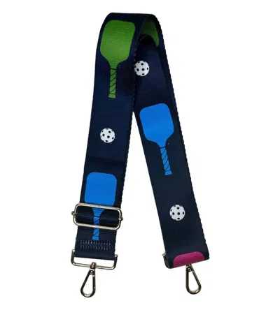 Ahdorned Women's Sports Guitar Straps In Navy Pickleball Paddle In Multi