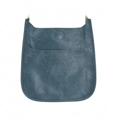 Ahdorned Women's Vegan Leather Mini Messenger Bag In Denim Blue