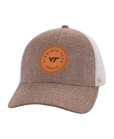 AHEAD MEN'S TAN/WHITE VIRGINIA TECH HOKIES PREGAME ADJUSTABLE HAT