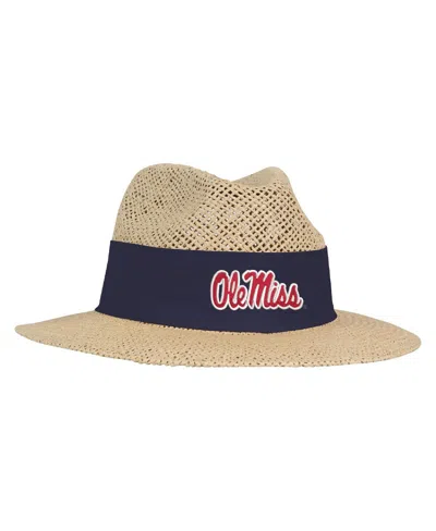 Ahead Men'sâ Tan Ole Miss Rebels Wellington Gambler Straw Hat In Brown