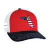 AHEAD THE PLAYERS  AHEAD RED AMERICANA WAVE RIDER TRUCKER HAT