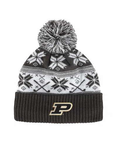 Ahead Women's Purdue Boilermakers Stretch-fit Cuffed-knit Pom Beanie In Green