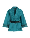 Ahirain Woman Blazer Turquoise Size S Cotton, Elastane In Blue