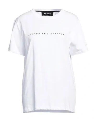 Ahirain Woman T-shirt White Size L Cotton