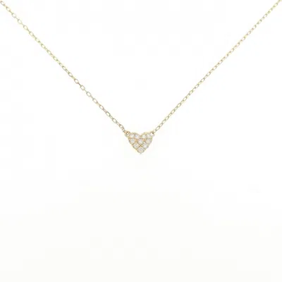 Pre-owned Ahkah Heart Pave (18k) Necklace () In Gold