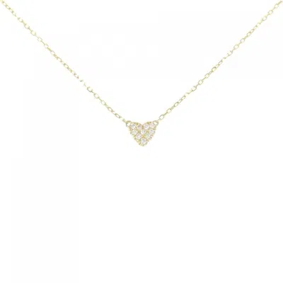 Pre-owned Ahkah Heart Pave Yellow Gold (18k) Necklace () In Multi